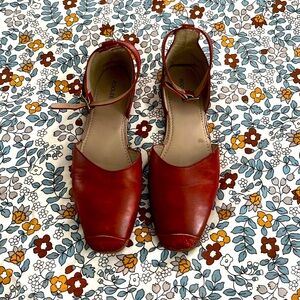 Women’s RooLee Leather D’orsay Flats with buckle ankle strap size 40